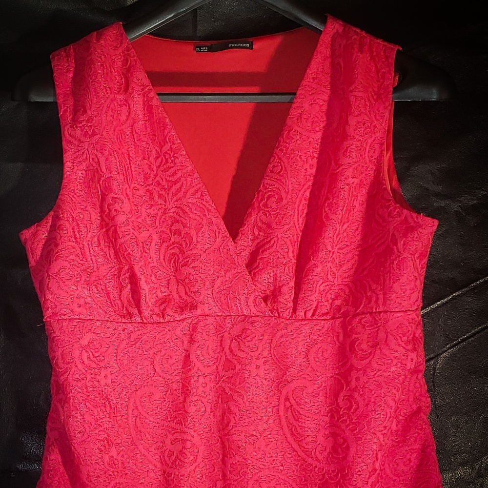 Maurices Pink Floral Lace Tank Top